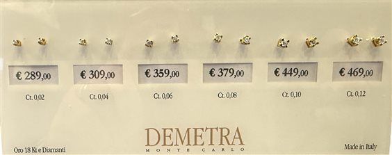 Earrings Demetra Woman ESSENTIAL in Yellow Gold Diamante 0.08 Ct 022.Q.008.Y.A3 - 022.Q.008.Y.A3